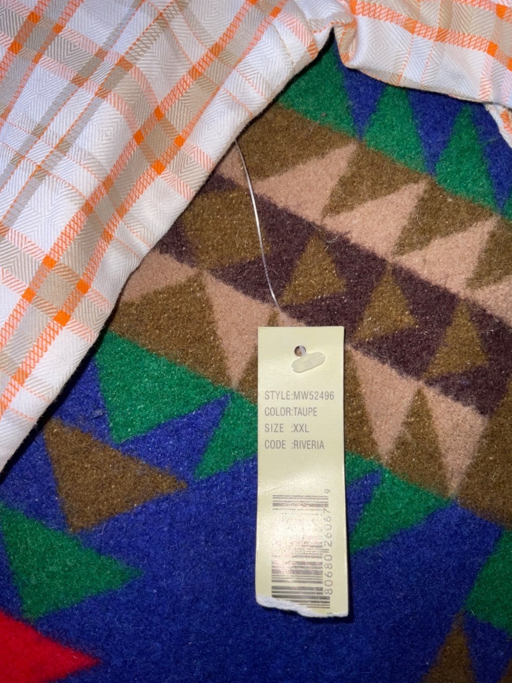 (NWT)-Sean John-Orange Plaid- Short Sleeve Button-Down Shirt Men’s- (XXL) - Picture 8 of 12
